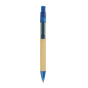 ON™ Push button ball pen with recycled carton barrel and plastic fittings