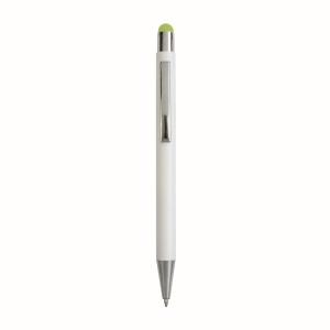 ON™ Aluminum push button ball pen with colored touch screen and laser engraved logo