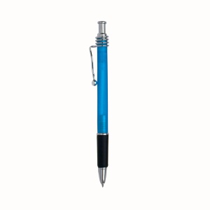 ON™ Snap pen with frosted barrel, metal wavy clip and rubberised grip