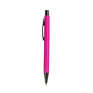 ON™ Plastic push botton pen with rubber and metal clip
