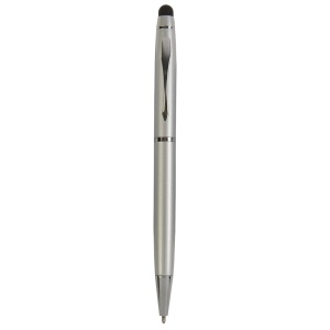 ON™ Metal coloured twist pen with matching touchscreen rubber tip