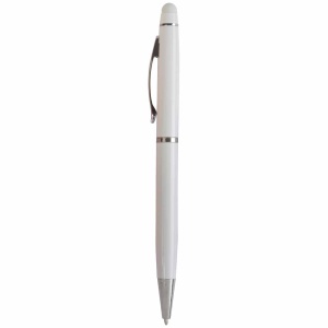 ON™ Metal coloured twist pen with matching touchscreen rubber tip