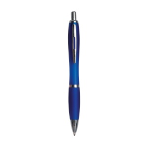 ON™ Plastic snap pen with coloured barrel, matching rubberised grip and metal clip