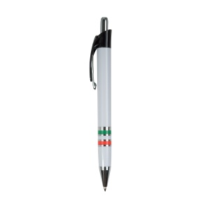 ON™ Plastic snap pen with three-colour grip (Italian, French or Spanish flag), jumbo refill