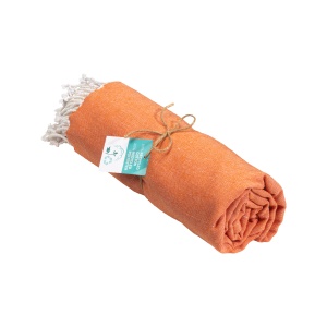 ON™ Recycled cotton fringed beach towel, size 90x170 cm