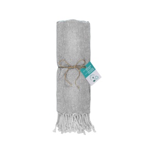 ON™ Recycled cotton fringed beach towel, size 90x170 cm