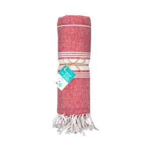 ON™ Recycled cotton fringed beach towel