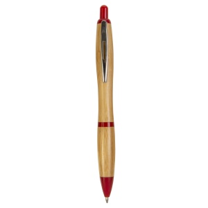 ON™ Push button ball pen in bamboo with chrome fittings