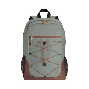 ON™ 600D polyester 4-pocket backpack (two mesh side pockets). Padded straps and back