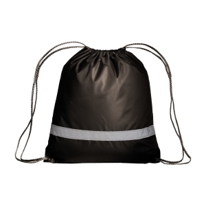 ON™ 210T polyester backpack with reflective strip, drawstring closure and reinforced corners