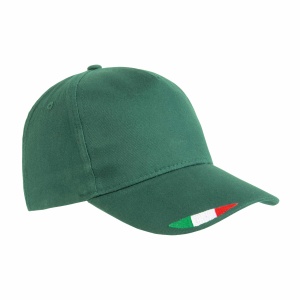 ON™ 5 panels cotton baseball cap with tricolour italian flag embroidery