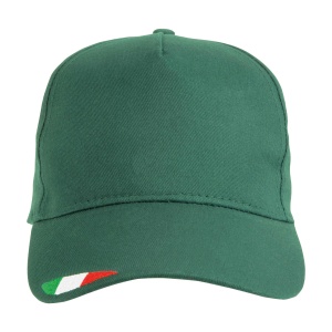 ON™ 5 panels cotton baseball cap with tricolour italian flag embroidery
