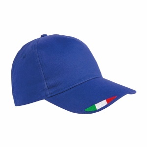 ON 5 panels cotton baseball cap with tricolour italian flag embroidery