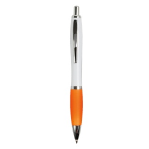 ON ABS plastic snap pen with white barrel, Italian flag-coloured grip and metal clip - Img 6