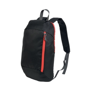 ON Black 600D polyester backpack with 2 pockets and coloured zips. Padded straps and back - Img 4