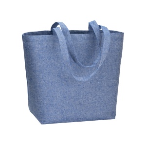 ON Geantă de cumpărături din bumbac reciclat 120 g/m2 cu înveliș interior din PP, mânere lungi și clin - Img 2