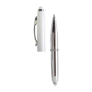 ON Mini silver plastic pen with metal lid and clip, light and touchscreen rubber tip - Img 12