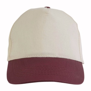 ON Natural cotton 5-panel cap with coloured visor and adjustable velcro strap - Img 4