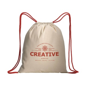 ON Natural cotton drawstring backpack with colored corners - Img 16