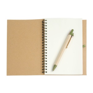 ON Notebook din hârtie reciclată, cu inele, foi albe (70 de pagini) și pix din cartON - Img 8