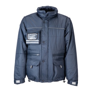 ON Padded pongee polyester jacket with removable sleeves and identification badge pocket