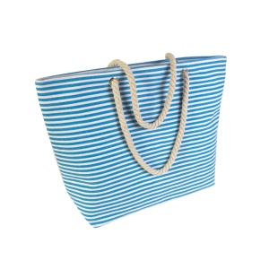 ON Polyester beach bag with bottom gusset and zippered closure