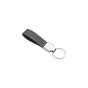 ON R-pet key ring with chrome-plated metal plate