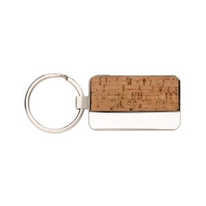 ON Rectangular metal and cork keychain - Img 2