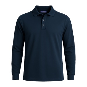 ON Tricou polo cu mânecă lungă din bumbac piqué 100% (180 g/m2) și guler cu doi nasturi