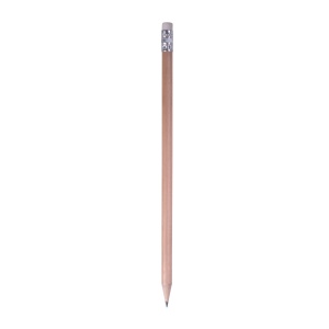 ON Wooden pencil with graphite lead, cylindrical cross-section and white rubber, sharpened