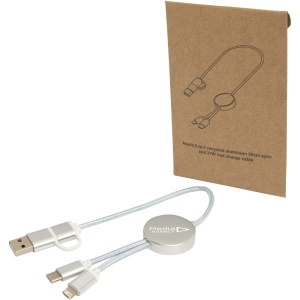 PF™ Alasia cablu 5-în-1 30 cm din aluminiu și plastic reciclat pentru sincronizare date și încărcare rapidă 27W - Img 1
