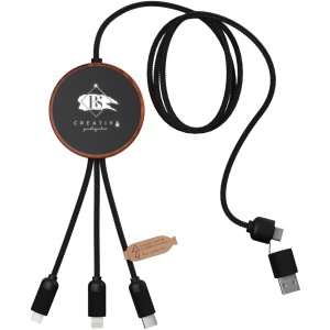 PF™ SCX.design C40 cablu de încărcare 5-în-1 rPET cu logo iluminat și pad de încărcare 10W - Img 4