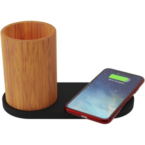 PF™ SCX.design W17 10W light-up logo wireless charging pad and bamboo pencil holder