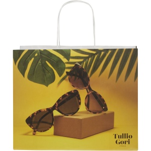 PF Pungă de hârtie kraft 120 g/m2 cu mânere răsucite - 31 x 12 x 25 cm