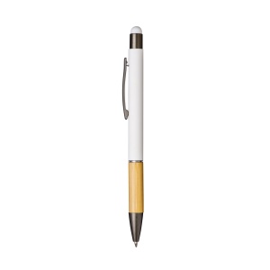 Push button aluminium ball pen with bamboo handle and color touch - Img 16