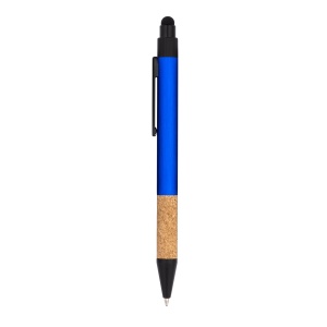 Recycled aluminium snap pen with cork grip and touchscreen - Img 3
