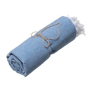 Recycled cotton beach towel 150 g/m2. Melange effect and fringes - Img 10