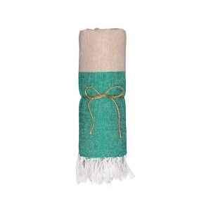 Recycled cotton beach towel 180 g/m2. Melange effect and fringes - Img 15