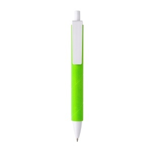 Retractable plastic pen. Colored barrel with velvet effect