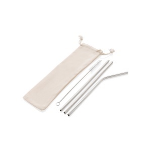 Reusable stainless steel 3 pcs straw set - Img 1