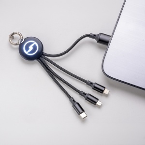 Set cablu Micro USB, iluminare, tip C cu LED - Img 3