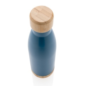 Vacuum stainless steel bottle with bamboo lid and bottom - Img 7