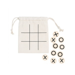 Wooden tic-tac-toe game with cotton pouch - Img 2