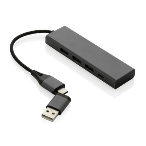 XD Hub Terra RCS din aluminiu reciclat cu 3 porturi USB - Img 2