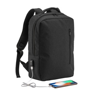 300D Polyester laptop backpack with 3 pockets. Laptop principal pocket and side pocket - Img 7