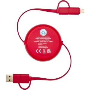 PF Cablu retractabil Alasia 5-în-1, 100 cm, din plastic reciclat și aluminiu, pentru sincronizare de date și încărcare rapidă de 45 W