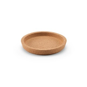 AO Ravel individual round cork coaster with rim. Made in Portugal