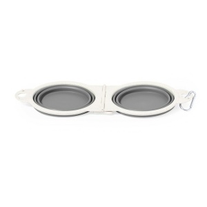 AX™ Double bowl for dog with wheat straw elements, foldable, carabiner clip - Img 5