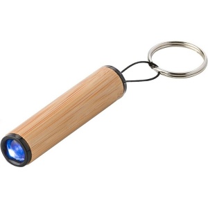 AX Breloc din bambus, cu lumină LED