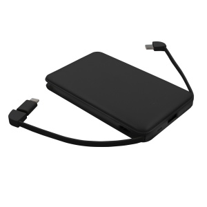 AX Power bank 5000 mAh with integrated cables, adapter included | Presley